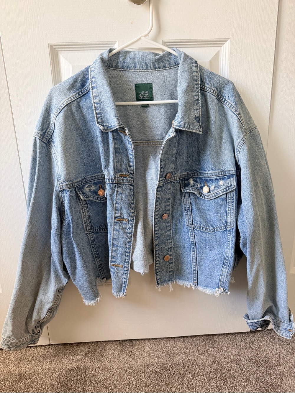 wild fable Light Wash Cropped Denim Jacket